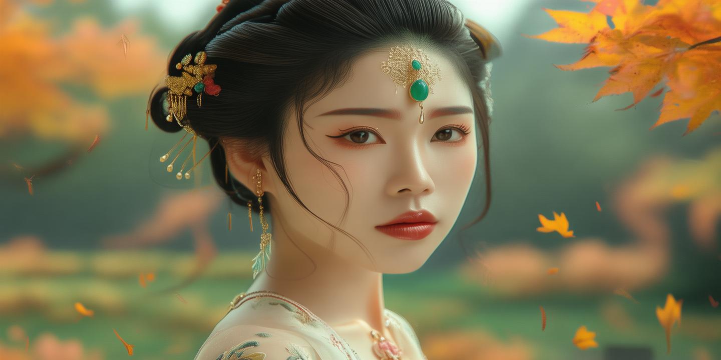 秋瓷炫美人图：未删减的古典韵味与时代风采 第1张